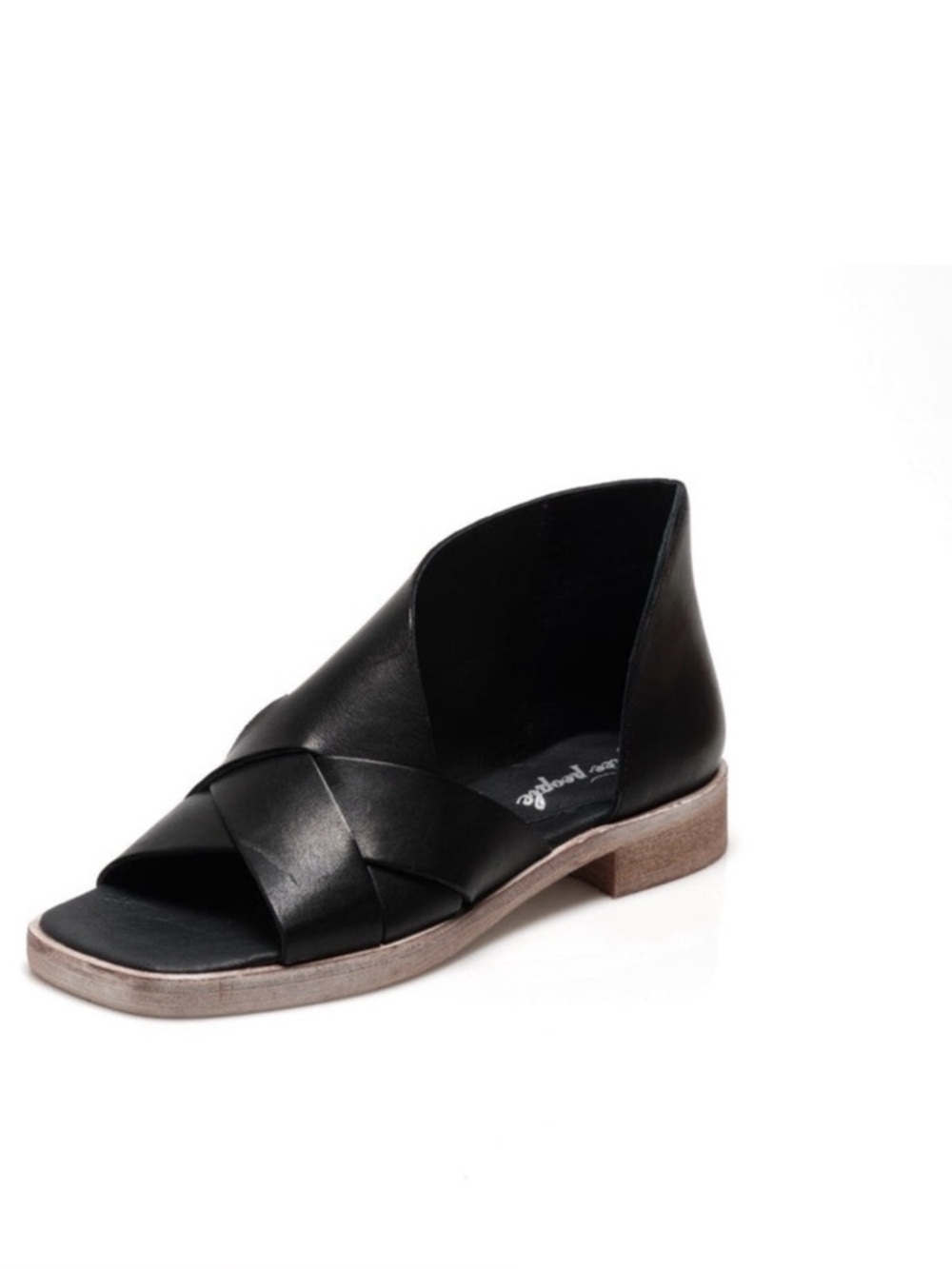 Free People Sun Valley Women's Black‎ Leather Sandals Like New Size EU 40 US 9